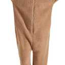 Pug Onesie Pajamas Adult Unisex Pug Costume Hooded Zipper Animal Sleepwear Halloween Cosplay Costume (Large, Light Brown)