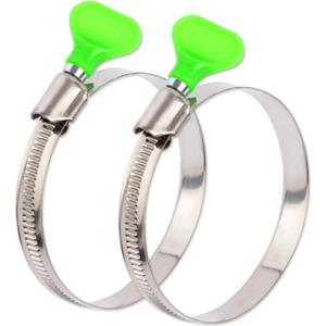ISPINNER 2pcs 2.5 Inch Key Hose Clamp, Bandwidth 12mm Thumb Screw Adjustable Stainless Steel Hose Clamps for Dryer Vent, Dust Collector and Automotive