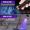 DARKDAWN UV Flashlight 365&395nm Black Light Mini USB Rechargeable Ultraviolet LED Blacklight Woods Lamp Powerful Fluorescent Portable Detector for Pet Urine Stains, Money, Resin Curing2 Pack