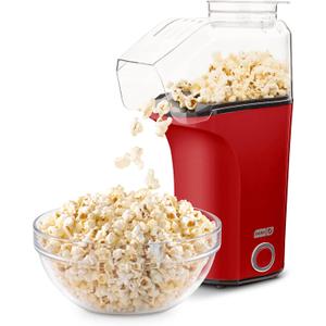 DASH Fresh Pop Popcorn Maker - Oil-Free, Air Popcorn Popper - With Measuring Cup & Recipe Guide - Perfect for Movie Nights - 16 Cups, Red
