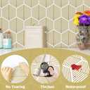 3 x Modern Peel and Stick Wallpaper Boho Gold Contact Paper for Cabinets and Drawers Geometric Bathroom Self Adhesive Removable Wallpaper for Bedroom Gold Decorative Contact Paper 197inL17.3inW