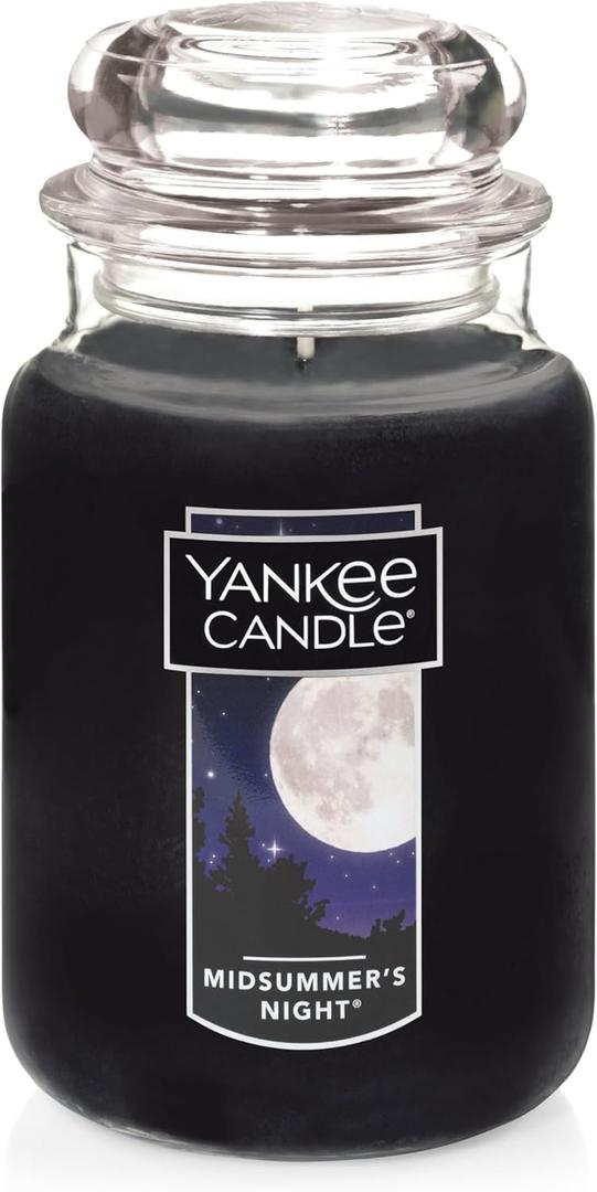 Yankee Candle MidSummer's Night Scented Classic Large Single Wick Jar Candle 22oz with Over 110 Hours of Burn Time Ideal for Dinner Parties Relaxing Saturdays and Special Occasions