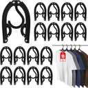 15 Pcs Travel Hangers Portable Foldable Travel Hanger Organizer, Plastic Cruise Ship Accessories Essentials Clothes Hanging Rack Folding Hangers for Traveling Camping Flying RV Suitcase, Black