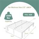 ITIMIDI 14 Inch White Full Size Bed Frame, Full Metal Platform Bed Frames with Round Corner Legs, Heavy Duty Steel Support 3500 LBS, Storage Space, No Box Spring Needed, Noise Free, Easy Assembly