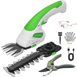 7.2V Hedge Trimmer Cordless | 2-in-1 Handheld Electric Shrub Trimmer & Grass Shear with Pruning Shears | 3.0Ah Lightweight Rechargeable Battery Powered for Garden, Yard, Lawn
