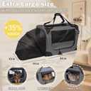 Prutapet Expandable Large Cat Carrier for 2 Cats Big Cat 20lbs+ Soft Sided Portable Crate 24"x16.5"x16.5" for Car Traveling Long Trips Ride with Collapsible Bowl and Litter Box