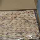 2 Pcs Woven Mail Holder Wall Mount Basket Rattan Wall Letter Holder Wicker Hanging Magazine Rack Water Hyacinth Magazine Basket 9.25x1.57 Inch Hanging Storage Basket with Hooks for Envelope Office