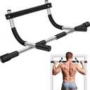 Pull Up Bar for Doorway, Upgrade Chin up Bar for Doorway Without Screws, Portable Strength Training Door Frame Pull-up Bars, Door Workout Bar with Foam Grips for Home (Silver)