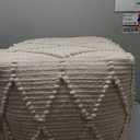 Anji Mountain 17" H x 19" W Handmade Pouf Ottoman for Living Room & Couch