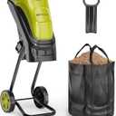 SEYVUM Wood Chipper, 15-Amp 1.8" Cutting Diameter, Electric Wood Chipper & Shredder with 45L Collection Bag and Push Stick, Efficient Mulcher for Yard Waste and Branches, 18:1 Reduction