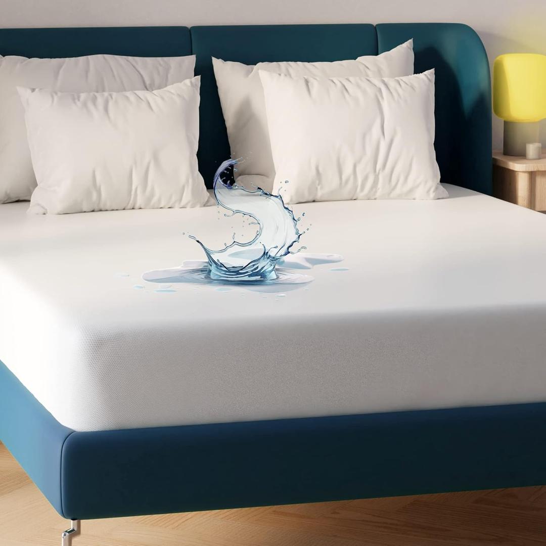 Niagara Waterproof Mattress Protector Queen 60x80 Cover Deep Pocket Breathable Noiseless 8-20Inches Bed Smooth Jersey Mattress Pad Cover Fully Ultra Thin Polyester