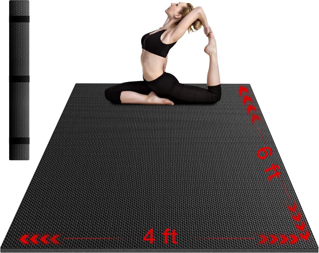 VTORY 7mm Large Workout Mat 75 ft Extra Large Wide Yoga Mat & Pilates Mat Thick, Non-Slip Exercise Mat for Home Gym, Home Workout, HIIT, Strength, Stretching