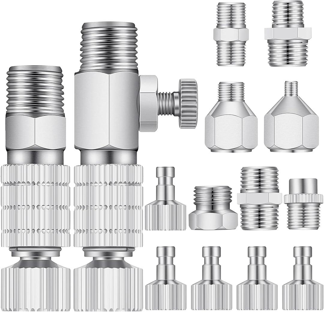14 Pieces Airbrush Adapter Set Airbrush Quick Disconnect Fittings Hose Quick Release Adapter for Air Compressor
