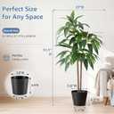DUMOS 51in Artificial Dracaena Tree, Indoor Tall Faux Fake Plants with Lifelike Leaves and Black Planter Pot, Maintenance Free Artificial Silk Tree for Home, Office, House, Living Room and Porch Decor