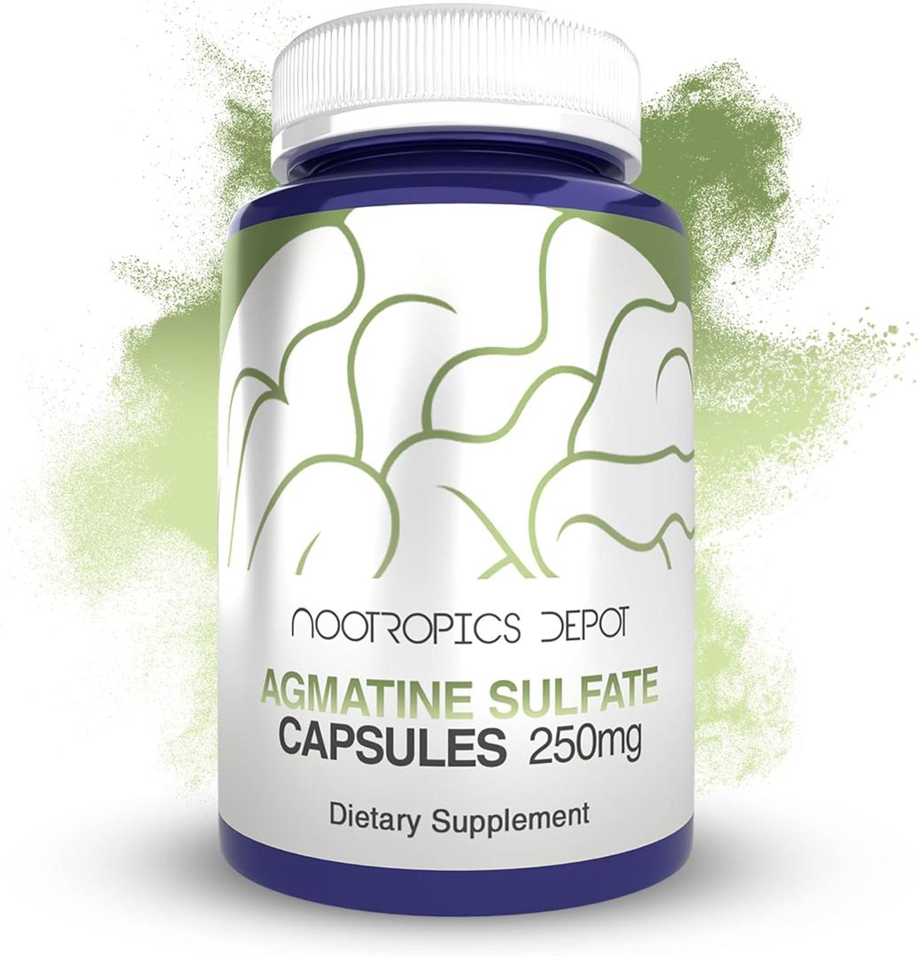 Nootropics Depot Agmatine Sulfate Capsules | 250mg | 120 Count | Nitric Oxide & Pump Support | Pre-Workout Amino Acid | Promotes Strength, Energy & Recovery. Bbd 10/2028