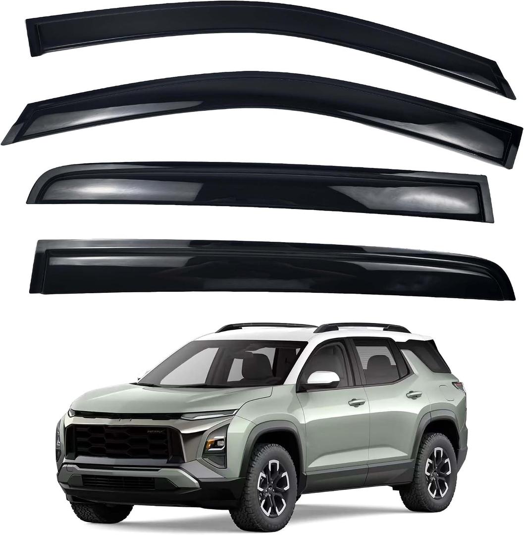 Window Rain Guards Compatible with 2026 2025 Chevy Equinox Accessories Window Visors Vent Wind Deflectors All Weather Sediment Protection(Not fit EV Models)
