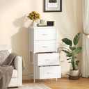 Sweetcrispy Dresser for Bedroom, 4 Drawer Storage Cabinet, Tall Nightstand, 11.8"D x 17.7"W x 37.5"H