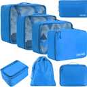 BAGAIL 8 Set Packing Cubes Luggage Packing Organizers for Travel Accessories-Light Blue
