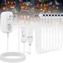 8 Output Heads White Power Adapter with Switch AC/DC 4.5V Adapter Compatible with Lemax Lighted Accessory 94566 94563 94564 94565 74227 74706 Christmas Micro Lighting Building Decoration