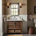 COGOOD Farmhouse Bathroom Mirrors for Over Sink - 30 x 22 Yellow White