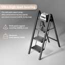 Step Ladder 4 Step Folding, Sturdy 330 Lbs Small Step Stool for Adults, Closet Step Stool Ladder with Anti-Slip Wide Pedals, Portable Folding Ladder for Home Kitchen Office