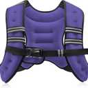 ZELUS Weighted Vest, 6lb/ 8lb/ 12lb/ 16lb/ 20lb/ 25lb/ 30lb Weight Vest with Reflective Stripe for Workout, Strength Training, Running, Fitness, Muscle Building, Weight Loss, Weightlifting, Violet(8 lb)