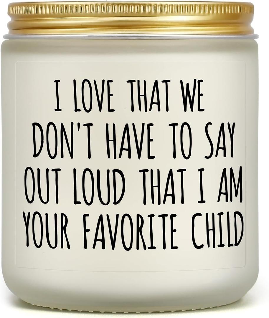 Mothers Day Gifts for Mom, Fathers Day Gift for Dad, Mom Birthday Present from Daughter or Son, Funny Christmas Presents for Grandpa Grandma Nana, Favorite Child Candles