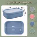 Layhit 4 Pcs Silicone Bento Box Lunch Box for Adult, 23.7 oz Reusable Sandwich Containers Food Storage with Lids Airtight for Lunch Meals Snacks, Dishwasher Freezer Safe (Matte Multicolor)