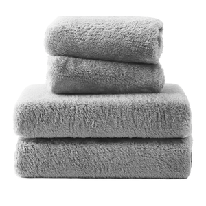 Fleece Fitted Sheet,3-Piece Set,Cozy and Luxury Queen Fitted Bed Sheet with 15 Inch Deep Pocket-Includes One Dark Gray Fitted Sheet, Two 20 * 30" Pillowcases (Dark Gray, Queen)