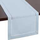 Light Blue Table Runner with Hemstitch  Dusty Blue Table Runner for Home Decor, Weddings, Baby Showers & Dining Room Decorations (14 x 54 Inches Long)