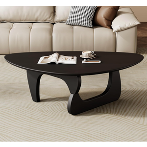 Mid Century Modern Coffee Table - Black Wooden Coffee Table for Living Room,Center Table Suitable for Bedroom Living Room Reception Office Tables (Black, Small 34.5 * 23.5 * 16in)