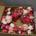 J'FLORU Valentines Day Decorations Romantic Valentines Day Gifts 22 Inch Valentine's Day Wreath with Lovely Bear Heart Roses Tulips for Valentine Party Anniversary Candlelight Dinner