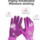 2 x PACIFIC PPE 2 Pairs Gardening Gloves for women and Ladies, Rubber Coated Garden Gloves, Outdoor Protective Work Gloves, Small, Pruple & Red