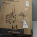 Wellmax Rolling Crate with Wheels, Foldable Utility Cart with Adjustable Handle, Silent Rolling Design, 132 lbs Load Capacity Great for Teachers, Office, Groceries & Everyday Use