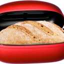 Dutch Oven for Bread Baking 9x6 Inch - 2.5QT Bread Pans for Homemade Bread Cast Iron Bread Pan Dutch Oven Loaf Pan with Lid and Loop Handles for Homemade Breadmaking, Red