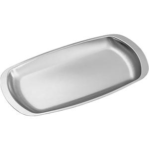 Thickened Serving Tray, 7.5 Inch x 4.1 Inch Strainless Steel Trinket Tray, for Serving Fruit, Cake, Barbecue, Cosmetics Jewelry, Grilled Meat, and Snack at Home, Party and Outdoors (Small)