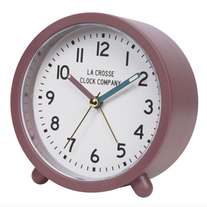  La Crosse Alarm Clock Round Analog Alarm Clock for Living Room Kitchen Bedroom Office Bedside Desktop Battery