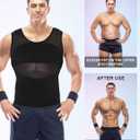 Arjen Kroos Men's Slimming Shirt Mesh Compression Shirt 4-Way Stretch Body Shaper for Chest,Abdomen & Posture Support (Black, S)