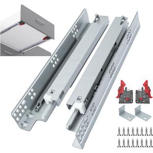 Homdiy 21 Inch 1 Pair Undermount Soft Close Drawer Slides Hidden Bottom Mount Cabinet Rails, Full Extension Concealed Bottom Mount Rails, 100 LB Load Capacity Heavy Duty Steel Cabinet Slides