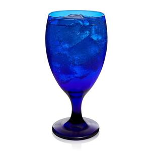 Libbey Premiere Cobalt Iced Tea Glasses, Stylish Cobalt Blue Drinking Glasses Set of 11, Dishwasher Safe Stemmed Water Goblets for Parties and More