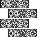 Hedume 4 Pack Rubber Stair Mats, Non Slip Stair Treads Mat, Rubber Scroll Doormat for Outdoor, Indoor, Entrance, Stairs (29" x 9.5")