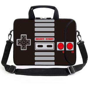 AMARY 14" 15" 15.4" 15.6" laptop sleeve chromebook case adjustable shoulder strap with handle accessory pocket for men women (Games)