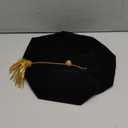 CLERKMANS Doctoral PhD Graduation Velvet Tam with Gold Bullion Tassel, 8 Sided