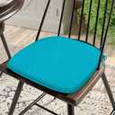 Magpie Fabrics Outdoor/Indoor 17"x16"x2" Chair Cushions with Ties Set of 4, Waterproof All Weather U-Shape Seat Pads Decoration for Patio Garden Furniture Home Office (Teal)