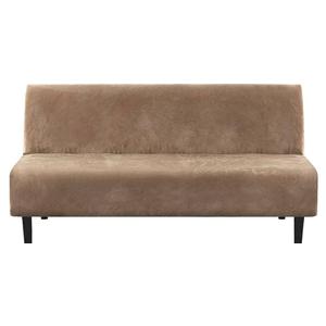 H.VERSAILTEX Real Velvet Futon Cover Armless Sofa Covers Sofa Bed Covers Stretch Futon Couch Cover Sofa Slipcover Furniture Protector Thick Soft Velvet Fabric Form Fitted Stay in Place, Camel