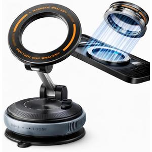 NOVEA Car Phone Holder, Magnetic Phone Holder for Car with Vacuum Suction Cup, 720° Adjustable Phone Mount for Car Dashboard, Windshield, Mirror, Compatible with iPhone & Android, MagSafe Car Mount