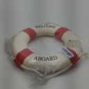 MorroMorn Lifebuoy Wall Hanging Decor - Welcome Aboard Mediterranean Style Home Decoration (Red, 12") (1.80" x 12.00")