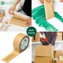 Ultra Strong Kraft Paper Packing Tape, Heavy Duty Brown Packing Tape for Box & Carton Sealing Packaging Shipping Moving & Masking, Eco Friendly Biodegradable Painters Tape, 2 Inch x 44 Yard