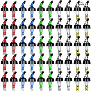 SuproBarware Automatic Measured Bottle Pourer Liquor Bottle Pourer Quick Shot Dispenser 1oz Liquor Pour Spout for Alcohol,Wine,Spirits, Home Bar Kitchen Tools 50 Pack