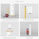 Kids Growth Chart, Wood Frame Fabric Canvas Height Measurement Ruler from Baby to Adult for Child's Room Decoration 7.9 x 79in (7.9 x 79in, White & Black)